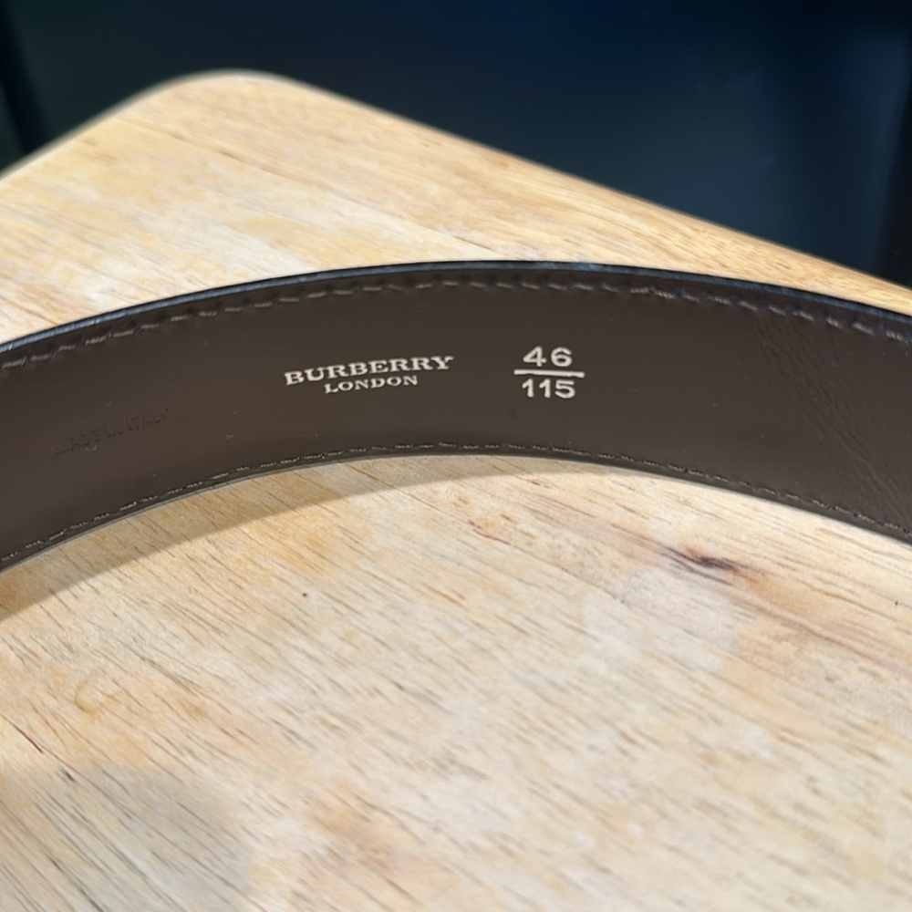 Burberry Men’s Dark Brown Leather Belt - Picture 3 of 6